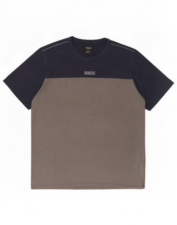 T-shirt Hurley da uomo Nike Dri Fit Top Large in cotone color block grigio