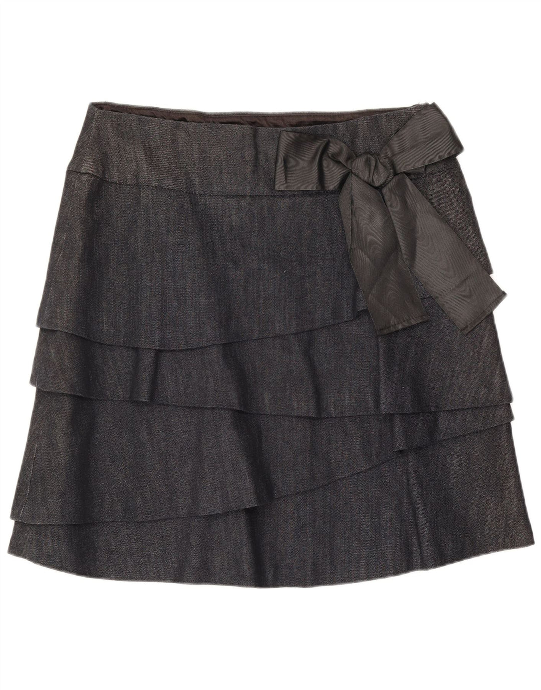 Mini gonna a strati da donna Max & Co. UK 12 media W32 cotone blu navy