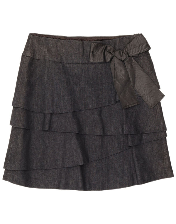 Mini gonna a strati da donna Max & Co. UK 12 media W32 cotone blu navy