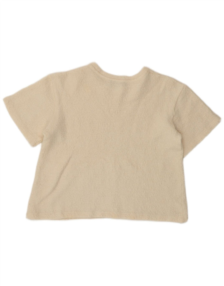 T-shirt corta da donna Zara UK 10 piccola bianco sporco