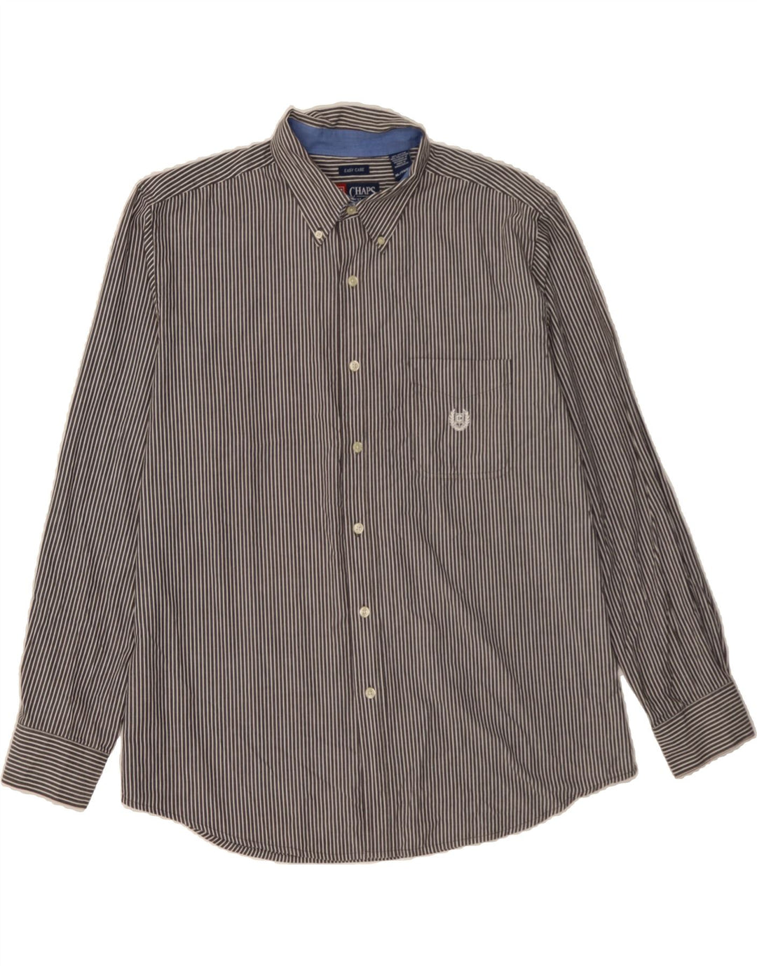CHAPS Mens Shirt XL Grey Pinstripe Cotton Vintage Chaps and Second-Hand Chaps from Messina Hembry 