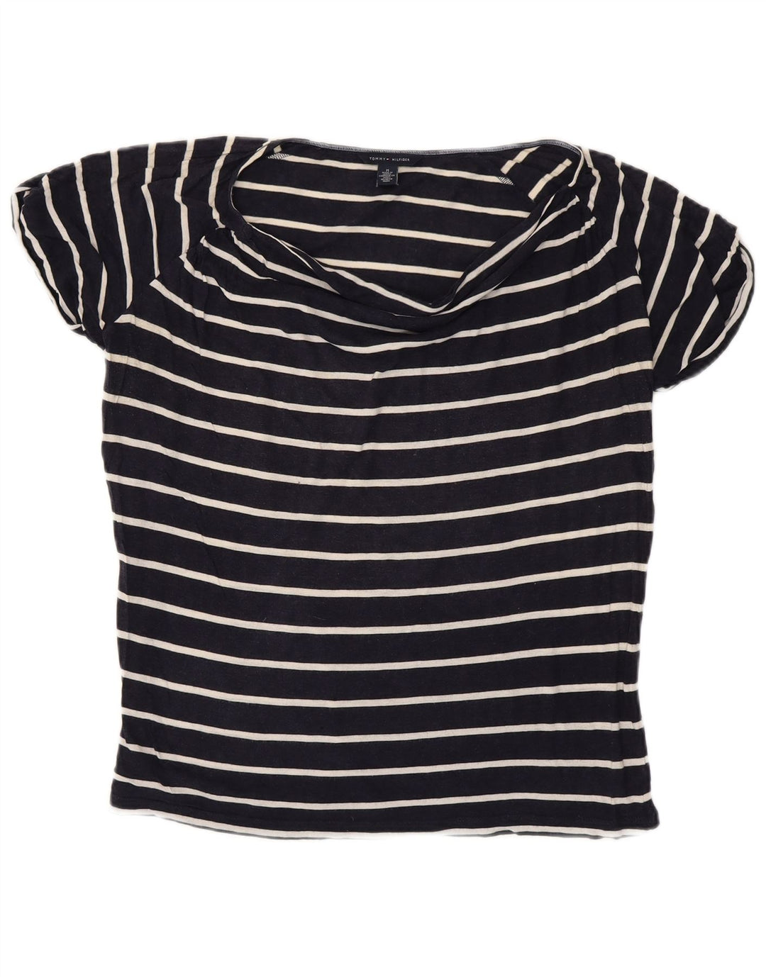 TOMMY HILFIGER T-shirt da donna Top UK 14 Medium Navy Blue Striped