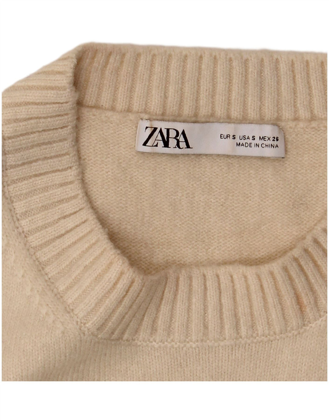 Canotta corta da donna Zara UK 10 piccola Beige