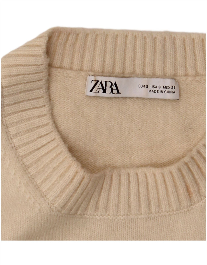 Canotta corta da donna Zara UK 10 piccola Beige