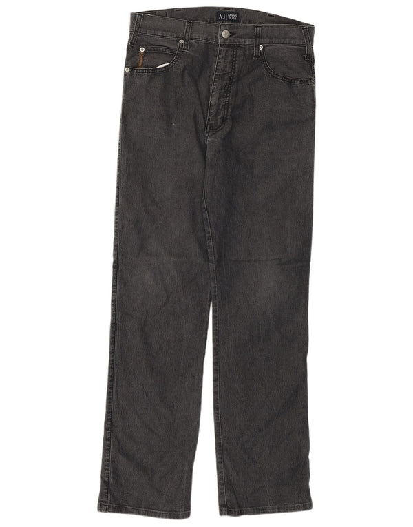 Jeans dritti da donna Armani W31 L30 cotone grigio