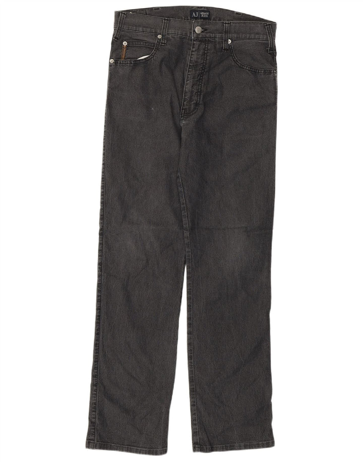 Jeans dritti da donna Armani W31 L30 cotone grigio