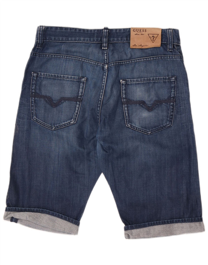 Pantaloncini di jeans da uomo Guess W31 in cotone blu medio
