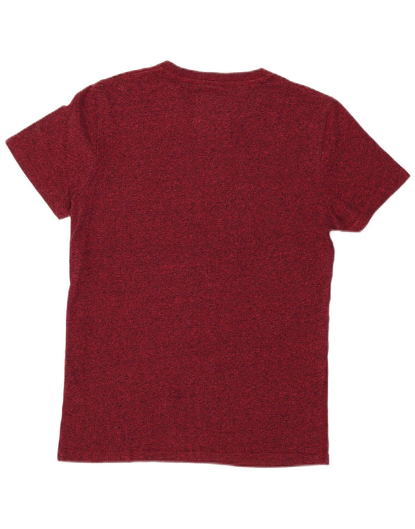 Superdry Mens Graphic T-Shirt Top Medium Burgundy Flecked Cotton