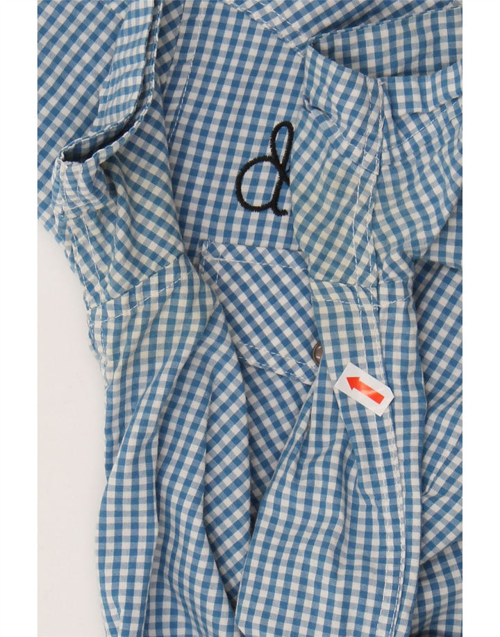 DIESEL Mens Graphic Short Sleeve Shirt Medium Blue Gingham Cotton