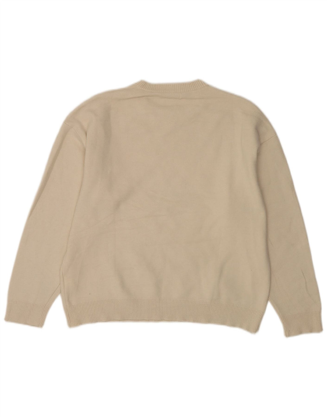 Maglione girocollo da uomo Zara in viscosa beige grande