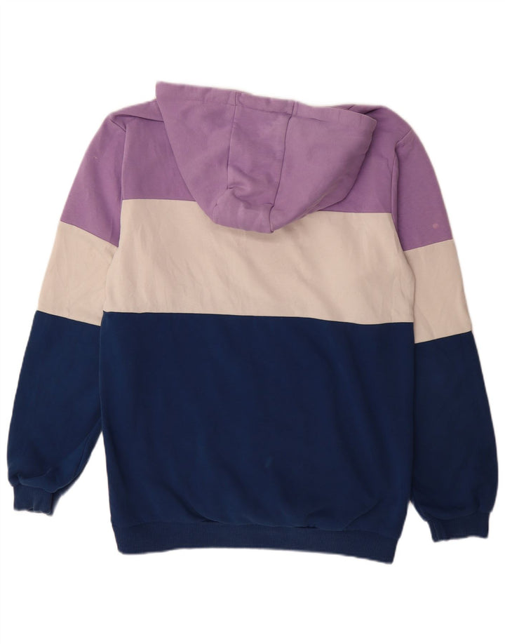 FILA Mens Graphic Hoodie Jumper Medium Multicoloured Colourblock Cotton