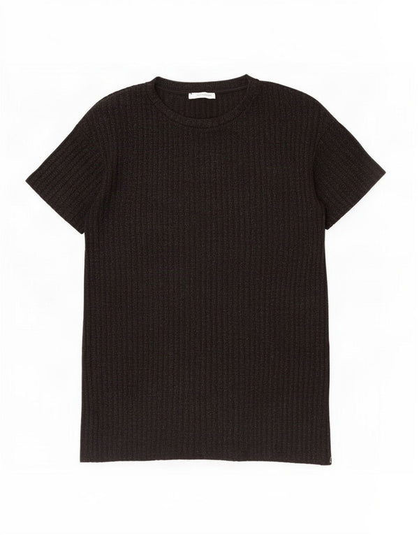 T-shirt da donna Zara Top UK 10 piccola in poliestere chiazzato nero