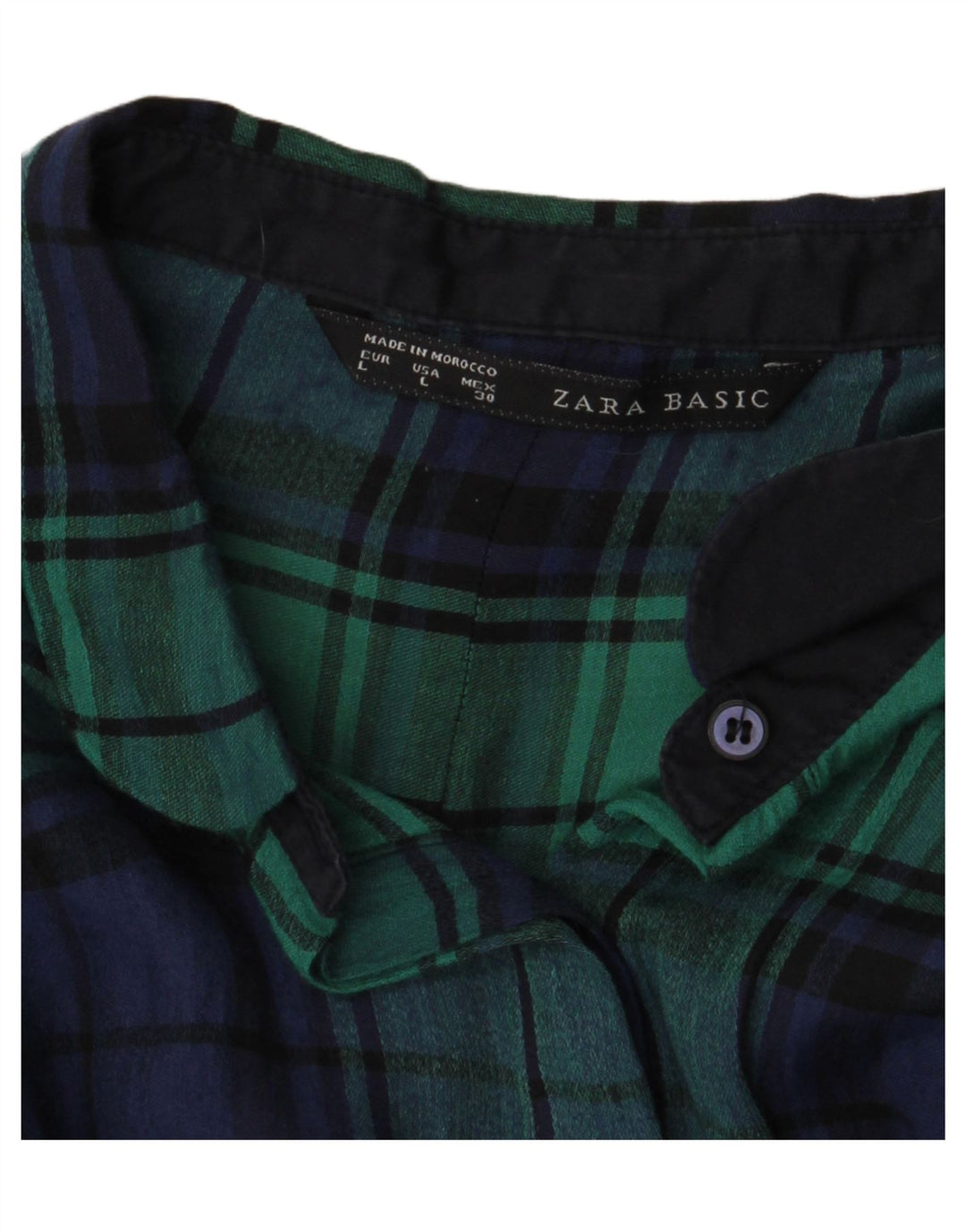 Camicia in flanella da donna Zara UK 16 Large Green Check
