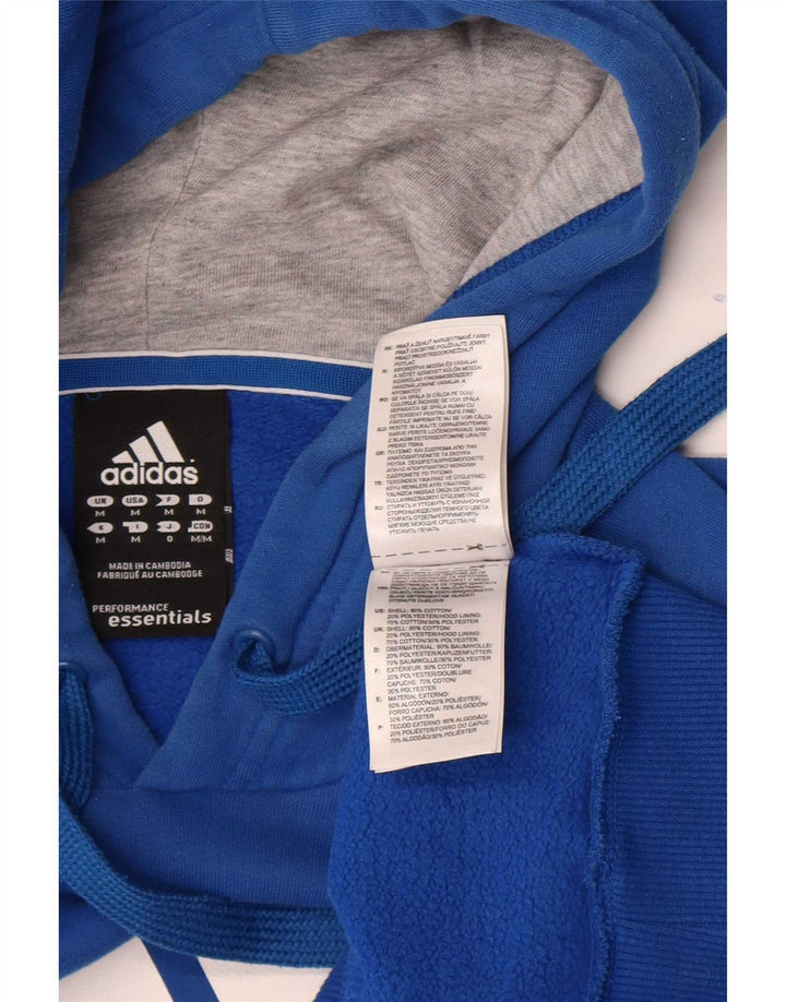 Felpa con cappuccio grafica da uomo Adidas in cotone blu medio