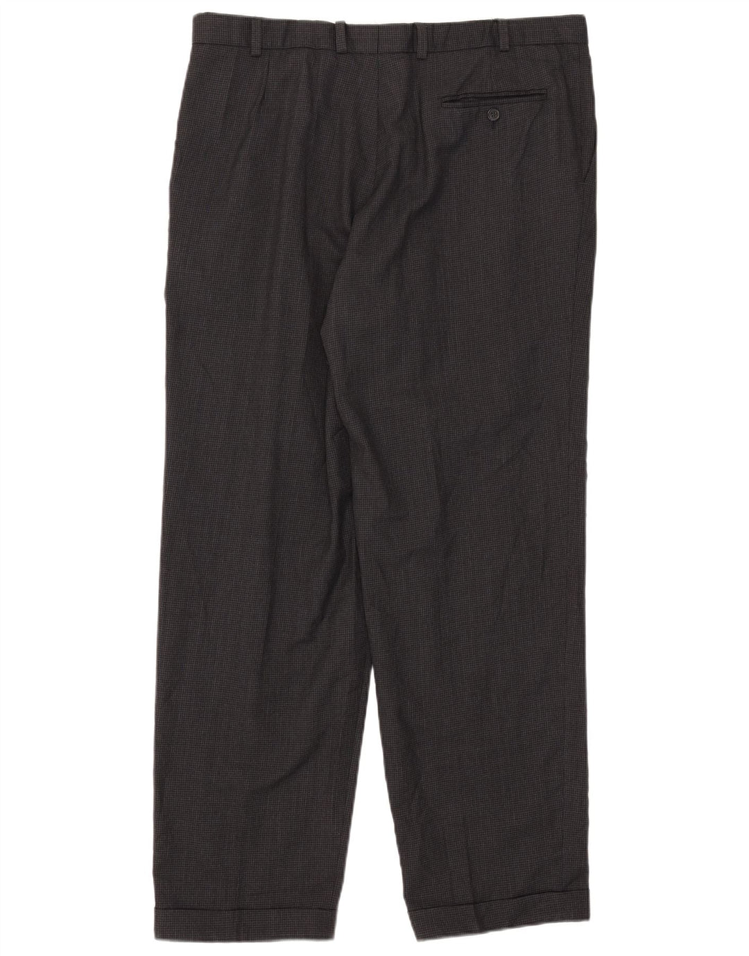 Pantaloni da abito con pegging da uomo Marks & Spencer W38 L31 pied de poule grigio