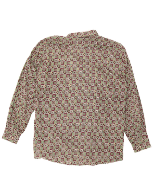 Camicia da uomo vintage taglia 43 grande geometrica multicolore