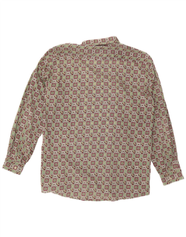 Camicia da uomo vintage taglia 43 grande geometrica multicolore