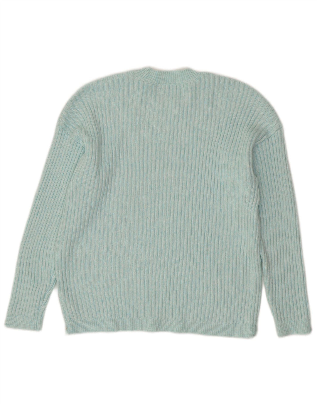 MARKS & SPENCER maglione maglione girocollo da donna UK 16 grande poliestere blu