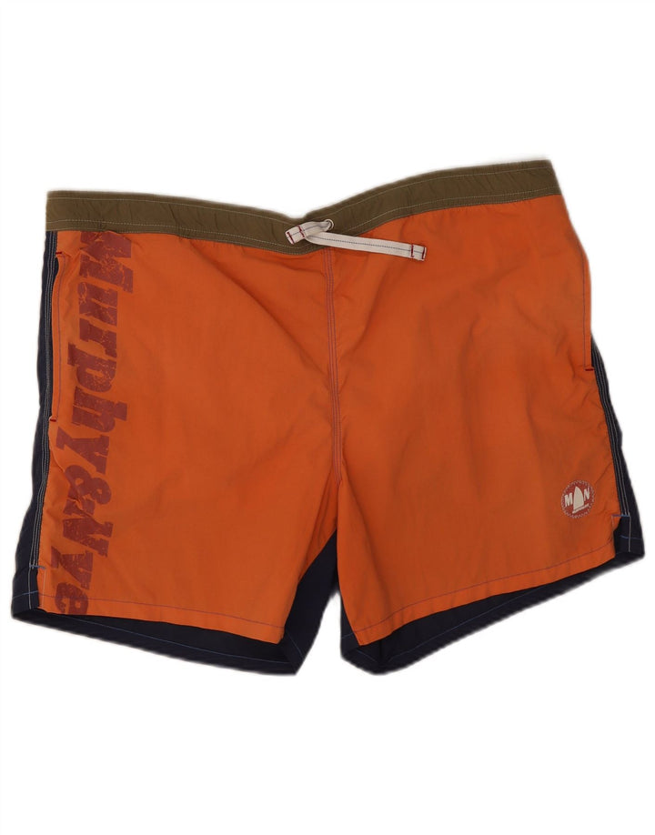 Pantaloncini da bagno grafici da uomo Murphy & Nye XL arancione in poliammide
