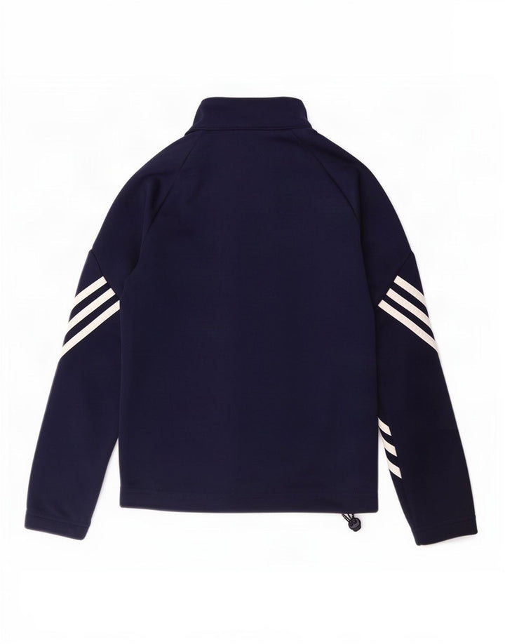 Giacca superiore della tuta Adidas Climalite da ragazzo 9-10 anni in poliestere blu navy