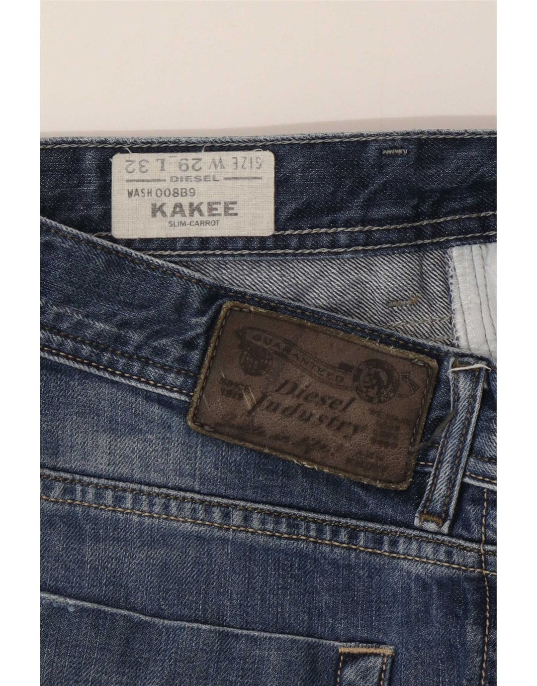 Jeans slim da donna Diesel Kakee effetto carota W29 L32 in cotone blu