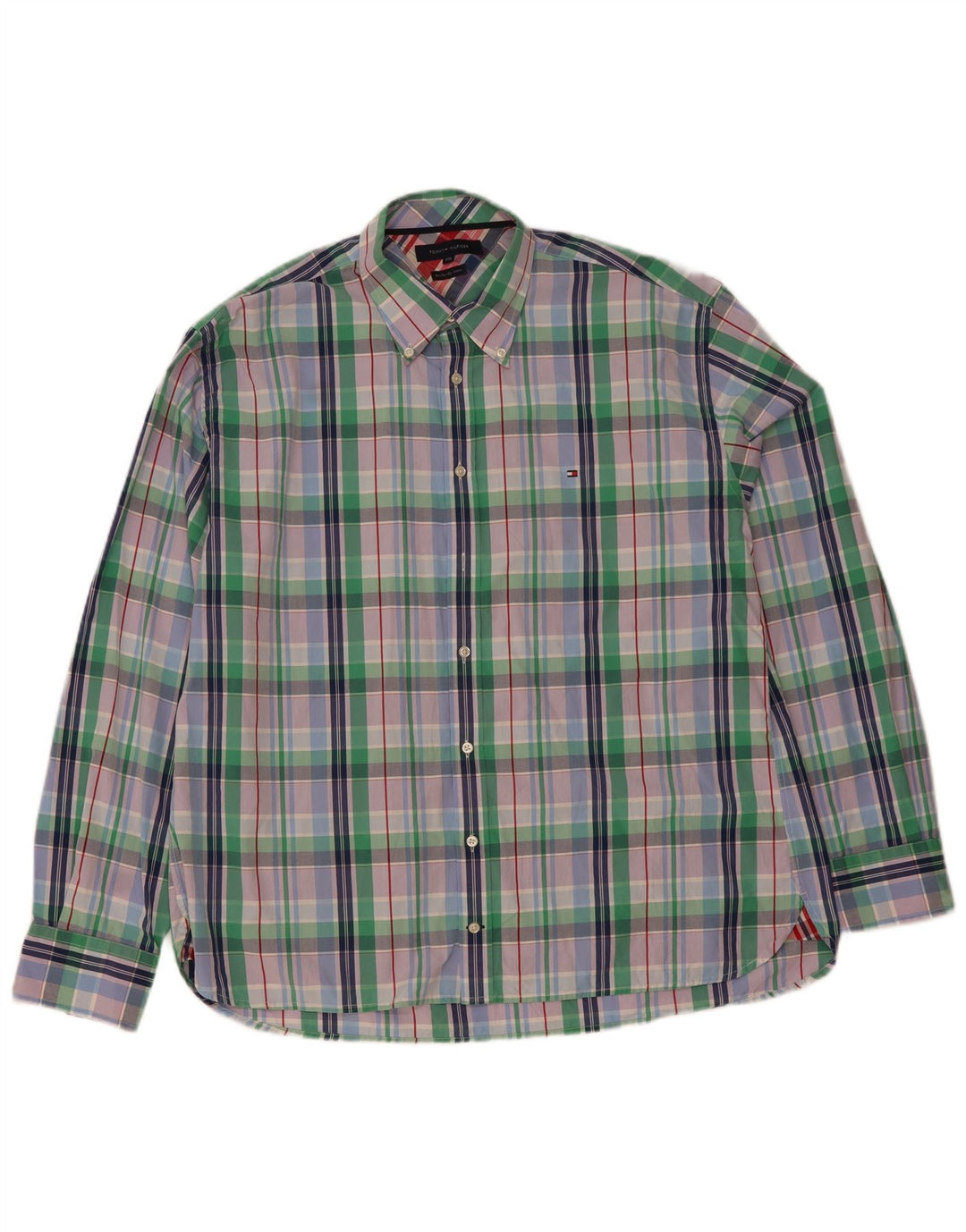 Camicia da uomo Tommy Hilfiger 2XL in cotone a quadri multicolore