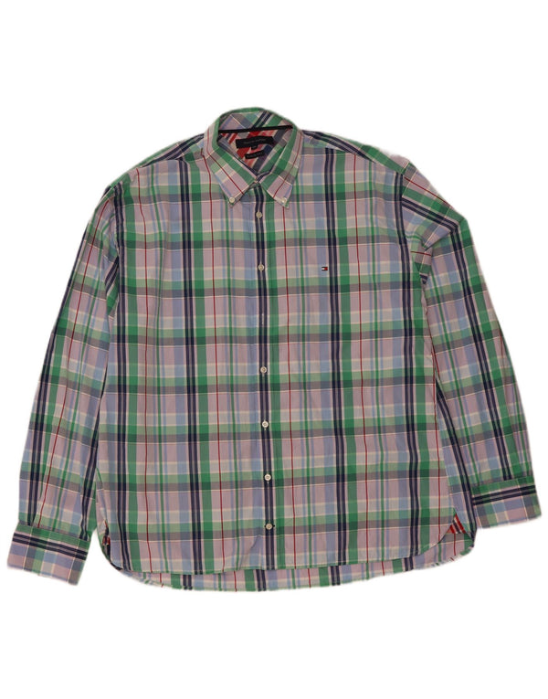 Camicia da uomo Tommy Hilfiger 2XL in cotone a quadri multicolore