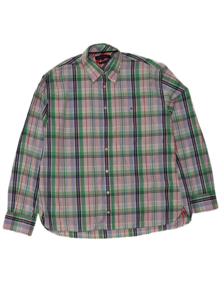 Camicia da uomo Tommy Hilfiger 2XL in cotone a quadri multicolore