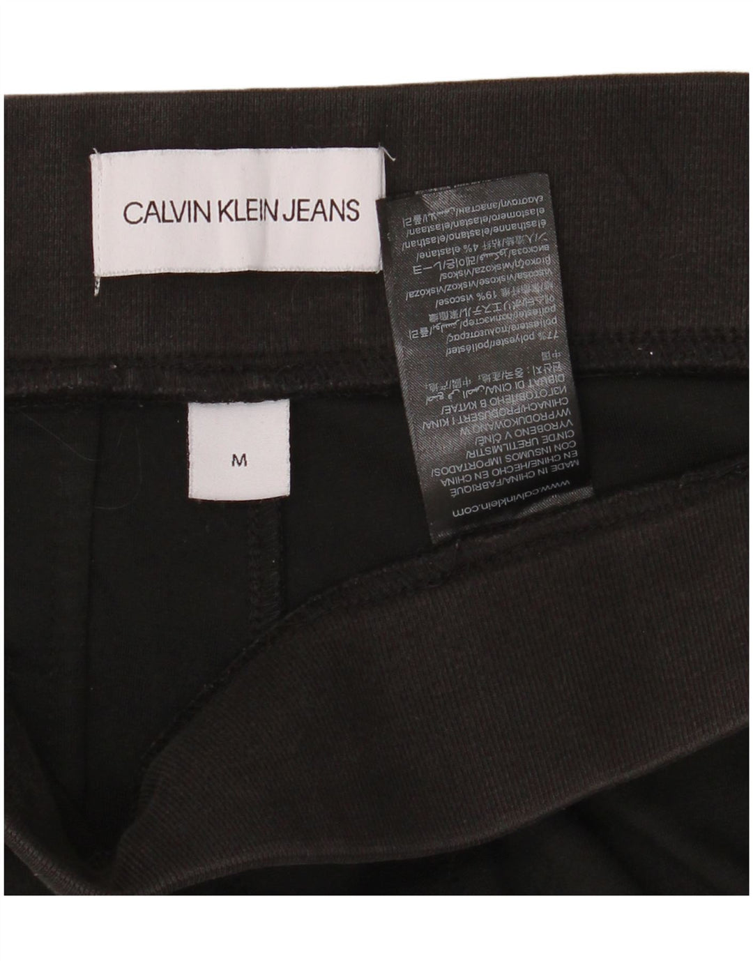 Pantaloni cropped grafici da uomo Calvin Klein medi W32 L25 poliestere nero