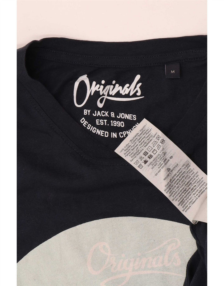 T-shirt grafica regolare da uomo Jack & Jones Top medio blu navy natura
