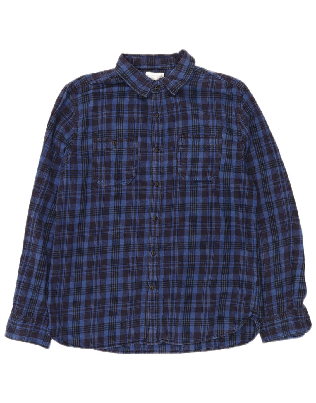 CONVERSE Camicia da uomo in flanella di cotone a quadri blu medio