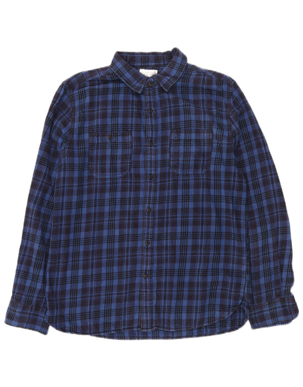 CONVERSE Camicia da uomo in flanella di cotone a quadri blu medio