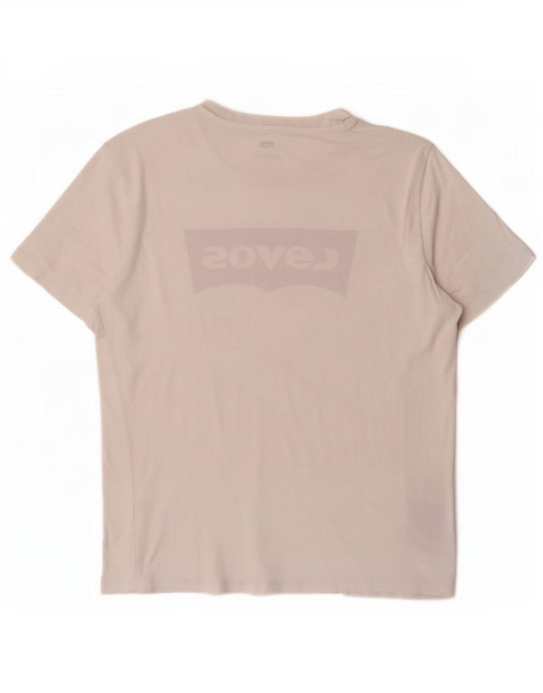 T-shirt grafica da donna Levi's Top UK 14 cotone bianco medio