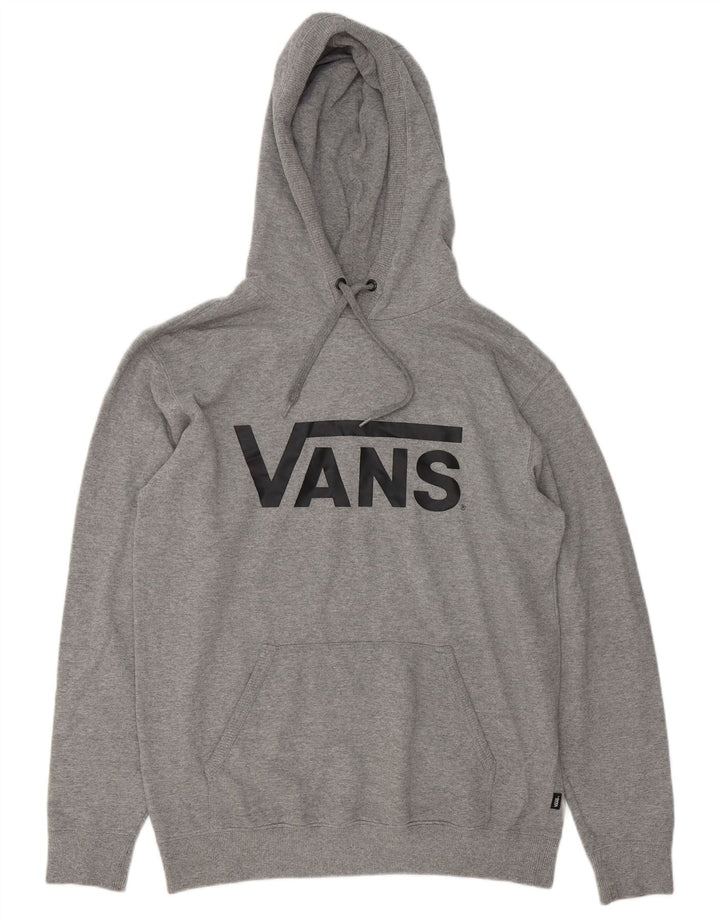 Felpa con cappuccio grafica da uomo Vans in cotone grigio medio