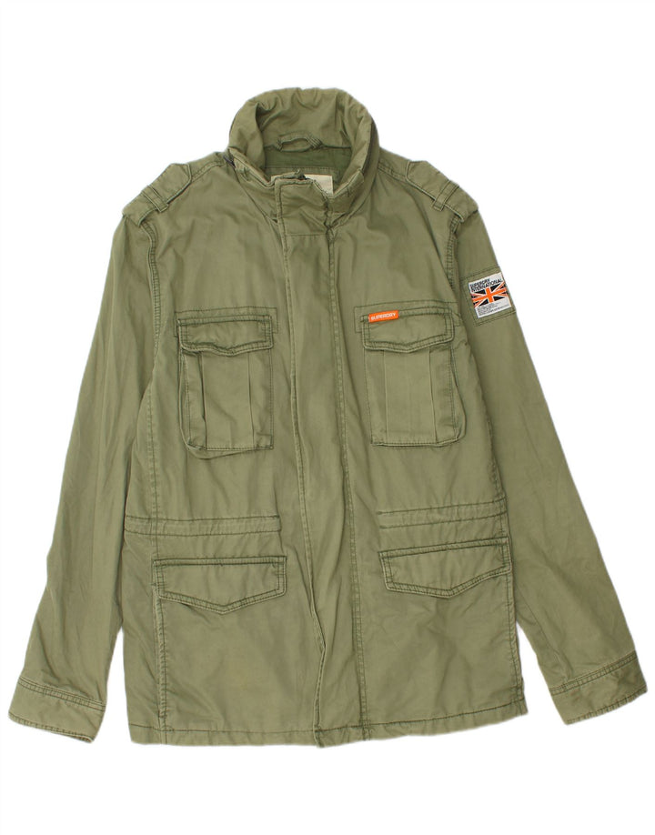 Giacca militare da uomo SUPERDRY UK 38 Cotone verde medio