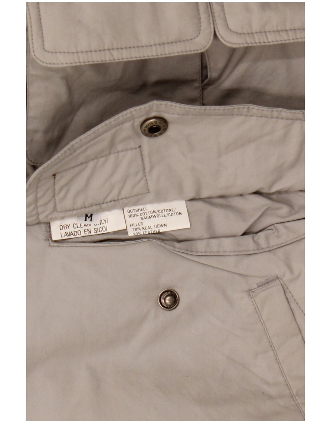Giacca imbottita reversibile con cappuccio vintage da uomo UK 38 Cotone grigio medio