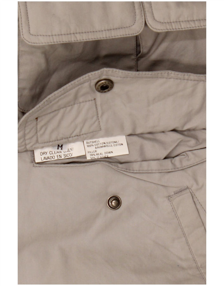 Giacca imbottita reversibile con cappuccio vintage da uomo UK 38 Cotone grigio medio