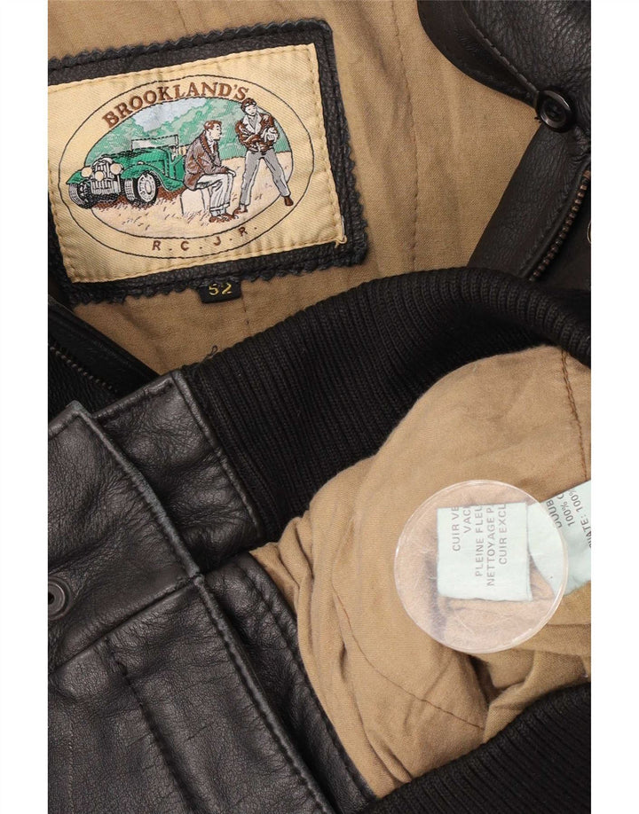 Giacca in pelle vintage da uomo IT 52 XL Nera