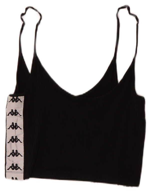Canottiera corta grafica da donna Kappa UK 4 XS cotone color block nero