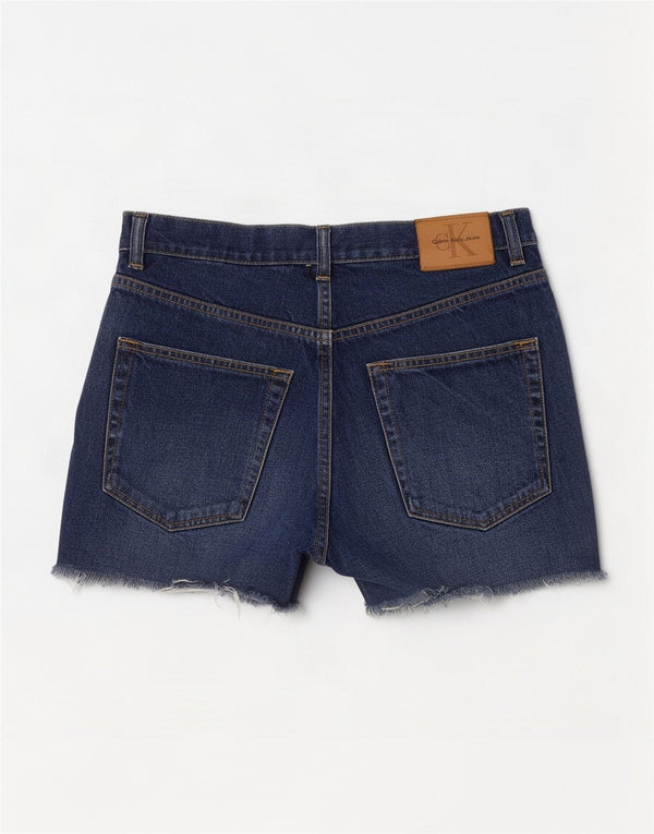 Pantaloncini di jeans da donna Calvin Klein W30 cotone blu medio