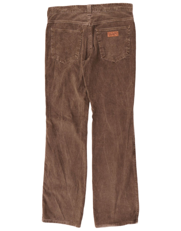 Pantaloni Wrangler da uomo Roxboro dritti in velluto a coste W32 L34 cotone marrone