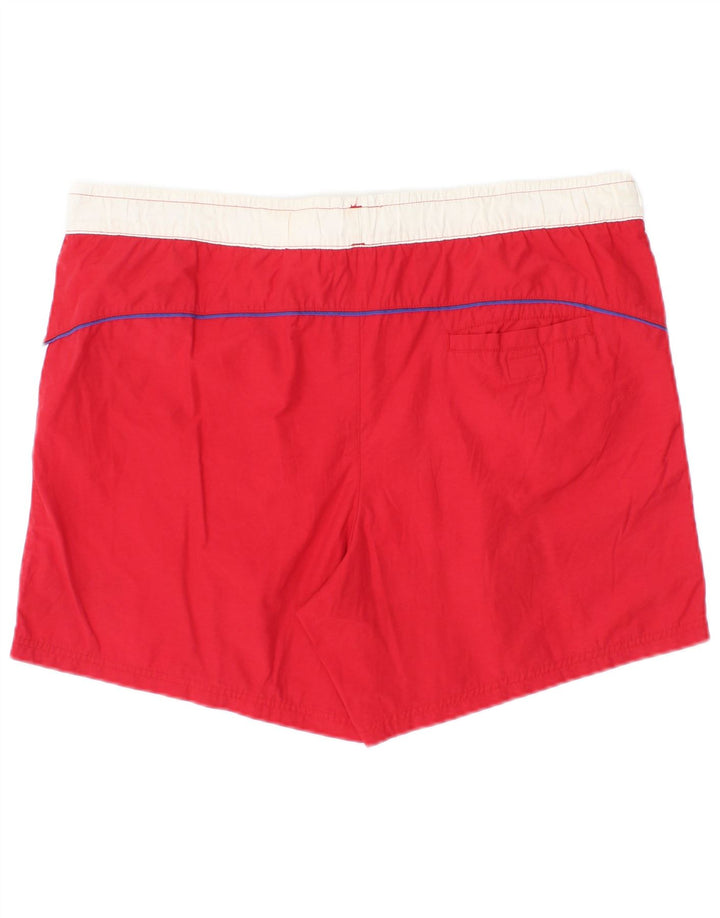 Pantaloncini da bagno grafici da uomo Fila in poliestere color block rosso medio
