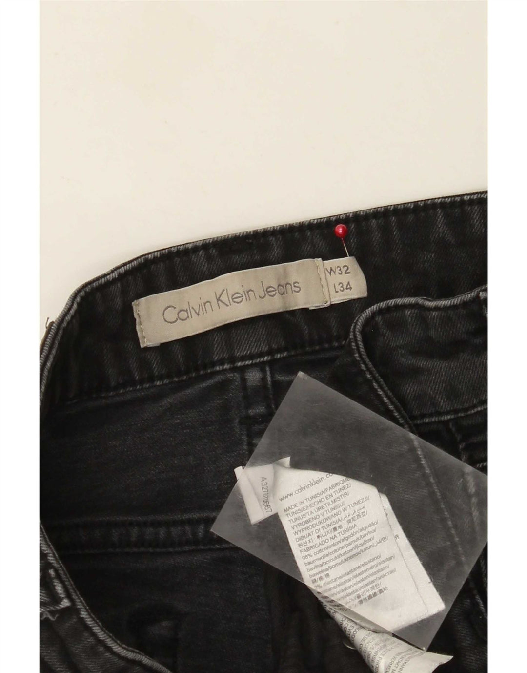Jeans slim da donna Calvin Klein W32 L34 cotone nero