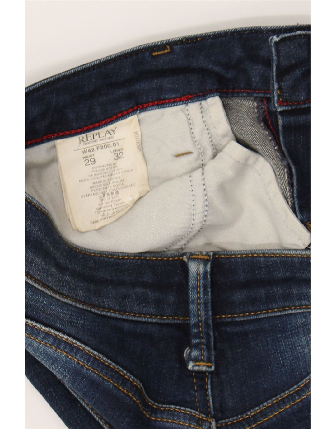 REPLAY Womens Slim Jeans W29 L32 Navy Blue Cotton Vintage Replay and Second-Hand Replay from Messina Hembry 