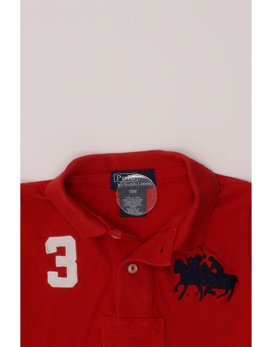 POLO RALPH LAUREN Polo grafica per neonato 12-18 mesi in cotone rosso