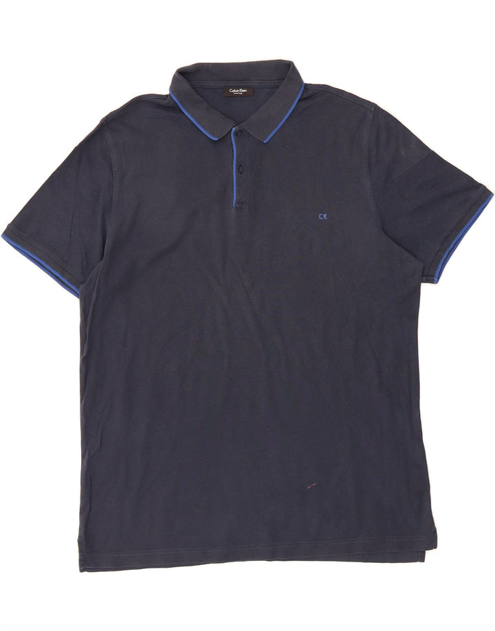 CALVIN KLEIN Mens Polo Shirt XL Navy Blue Cotton Vintage Calvin Klein and Second-Hand Calvin Klein from Messina Hembry 