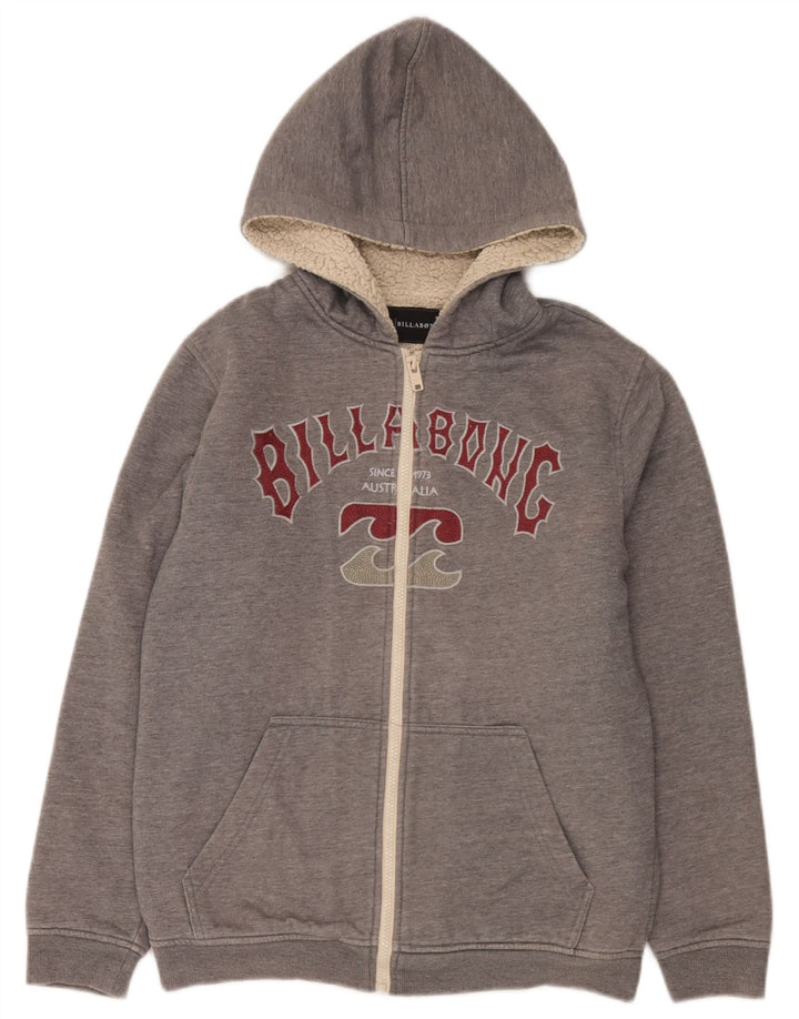 Maglione con cappuccio e zip grafica per ragazzi Billabong 15-16 anni in poliestere grigio