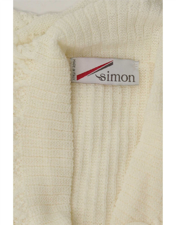 Maglione cardigan da donna Simon UK 12 bianco medio