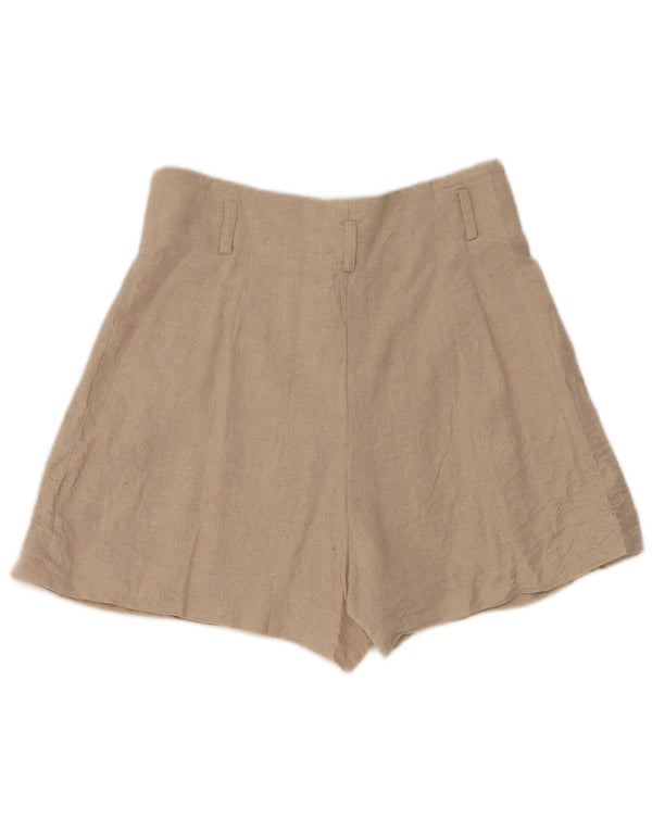 Pantaloncini con pegging a vita alta da donna Zara medi W28 lino beige