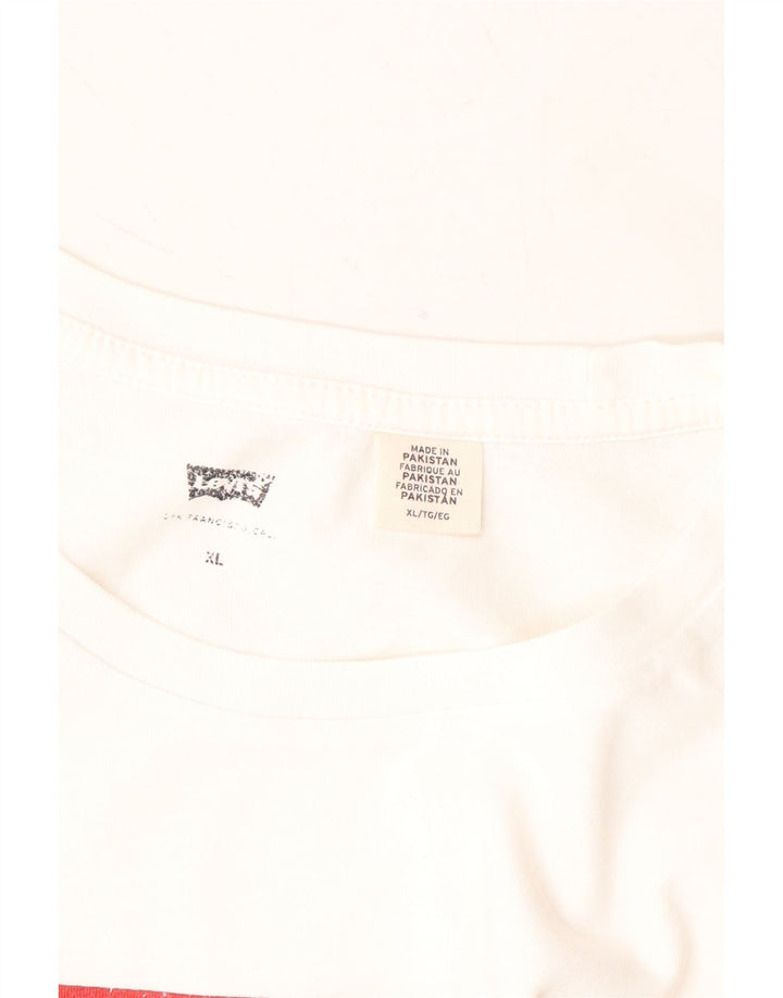 LEVI'S Mens Graphic T-Shirt Top XL White Cotton Vintage Levi's and Second-Hand Levi's from Messina Hembry 